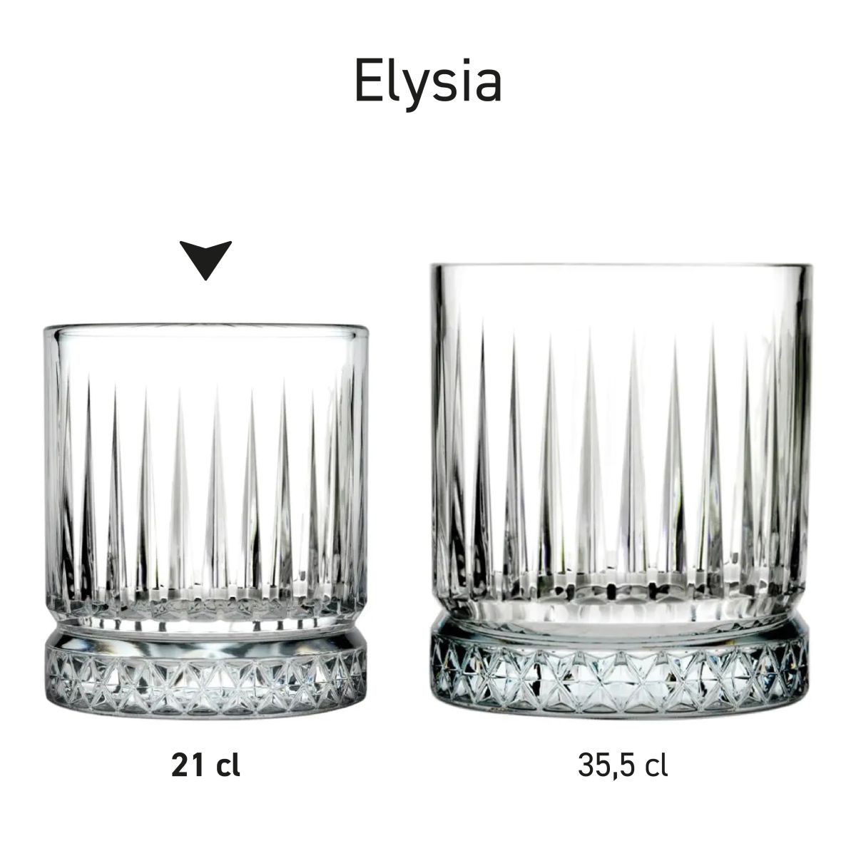Serie Elysia Whiskygläser in verschiedenen Ausführungen nebeneinander dargestellt