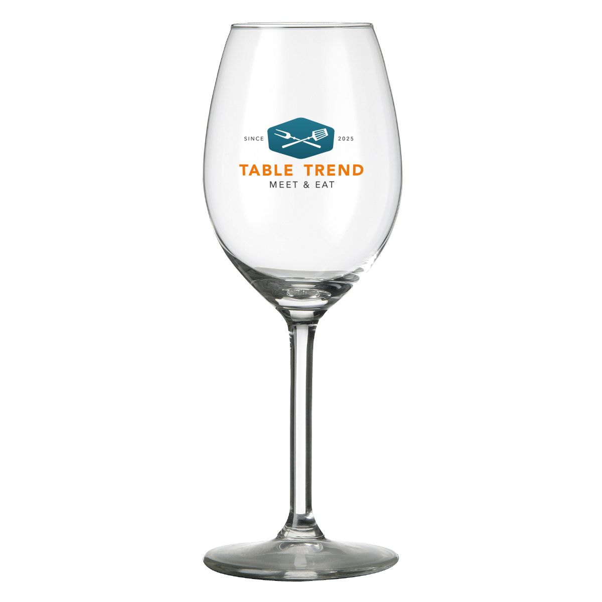 Esprit Weinglas 53 cl. mit vollfarbigem TableTrend Logo auf der Vorderseite.