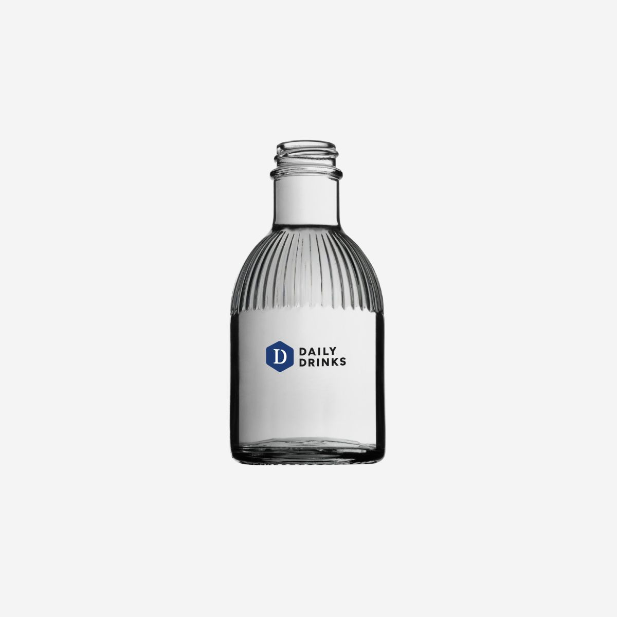 Die Flasche Florence 0,2 Liter ist auf der Vorderseite gut sichtbar mit dem Logo von DailyDrinks in mehreren Farben bedruckt.