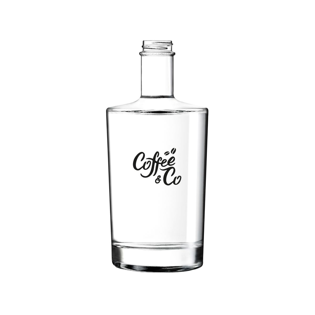 Einfarbiges CoffeeCo-Logo auf der Vorderseite der Bottle Neos 0,5 Liter.