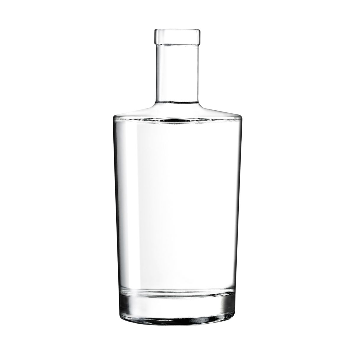 Flasche Neos 0,7 l mit gerader Form und langem Hals, in der Vorderansicht dargestellt.