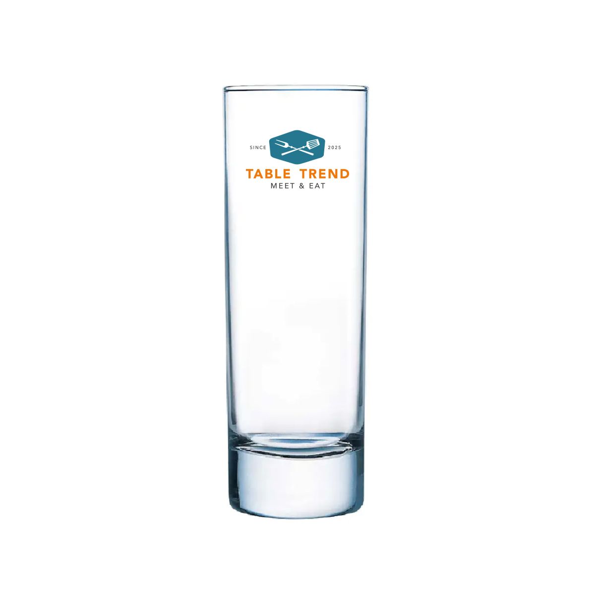 Islande Longdrink Glas 22 cl. aus Glas mit TableTrend-Logo in mehreren Farben auf der Vorderseite.
