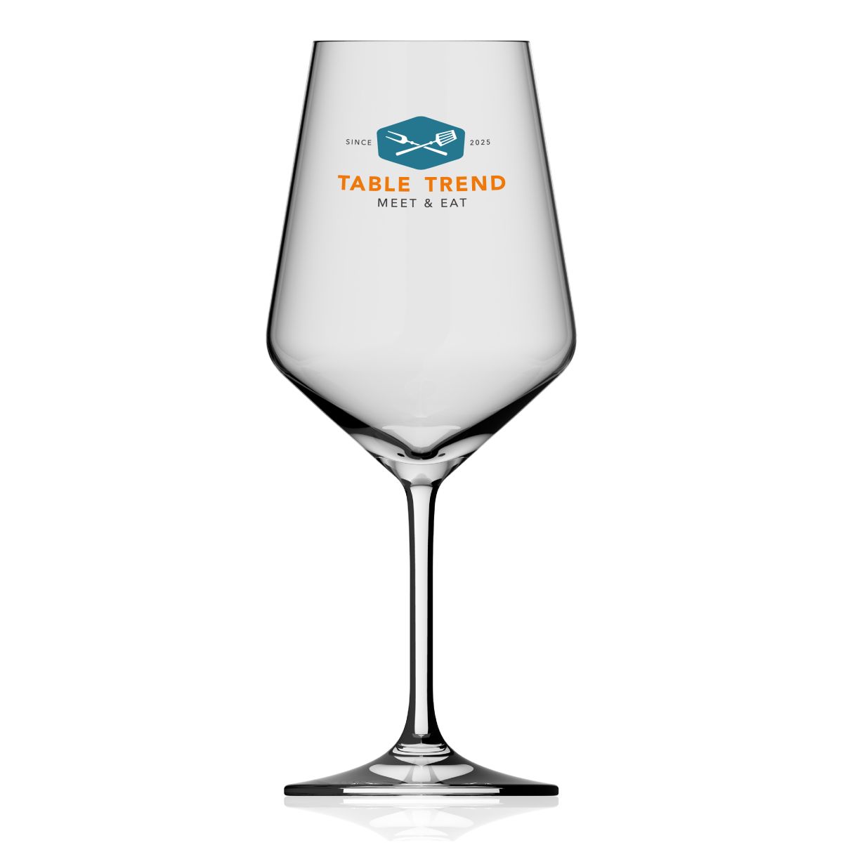 Weinglas Melody 53 cl mit TableTrend-Logo auf der Vorderseite in mehreren Farben.