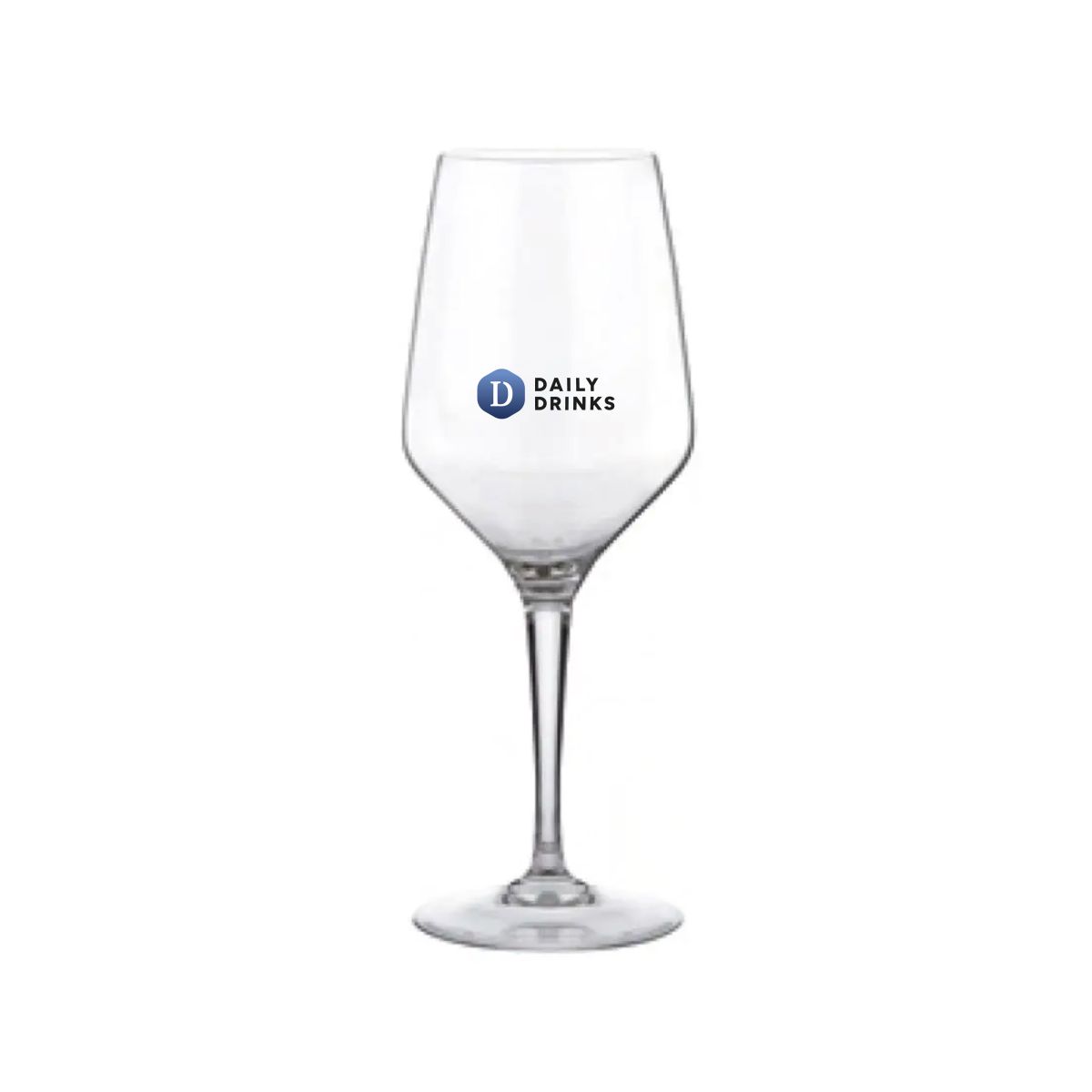 Mencia 25 cl Weinglas mit buntem DailyDrinks-Logo auf der Vorderseite.