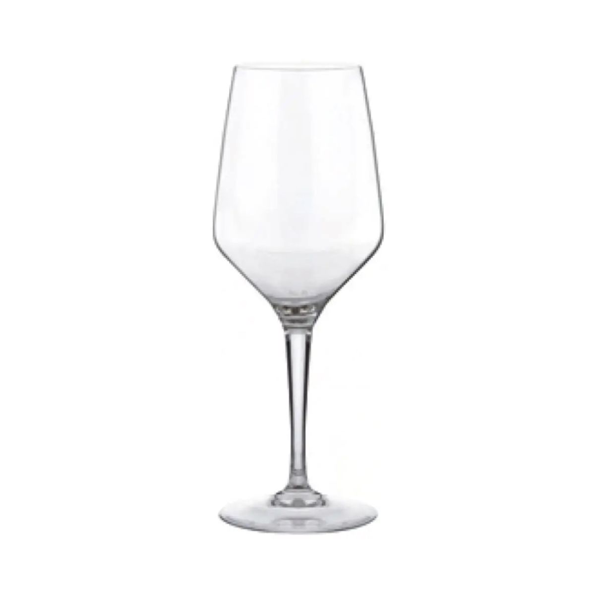 Vorderansicht eines transparenten Mencia Weinglas 31 cl. geeignet für Rot- oder Weißwein. Vorderansicht eines transparenten Mencia Weinglas 31 cl. geeignet für Rot- oder Weißwein.