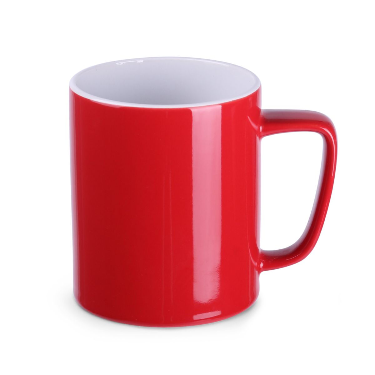 Rot-weißer 31 cl Becher Tommy Classic mit gerader Wandung und klassischem Keramikdesign.