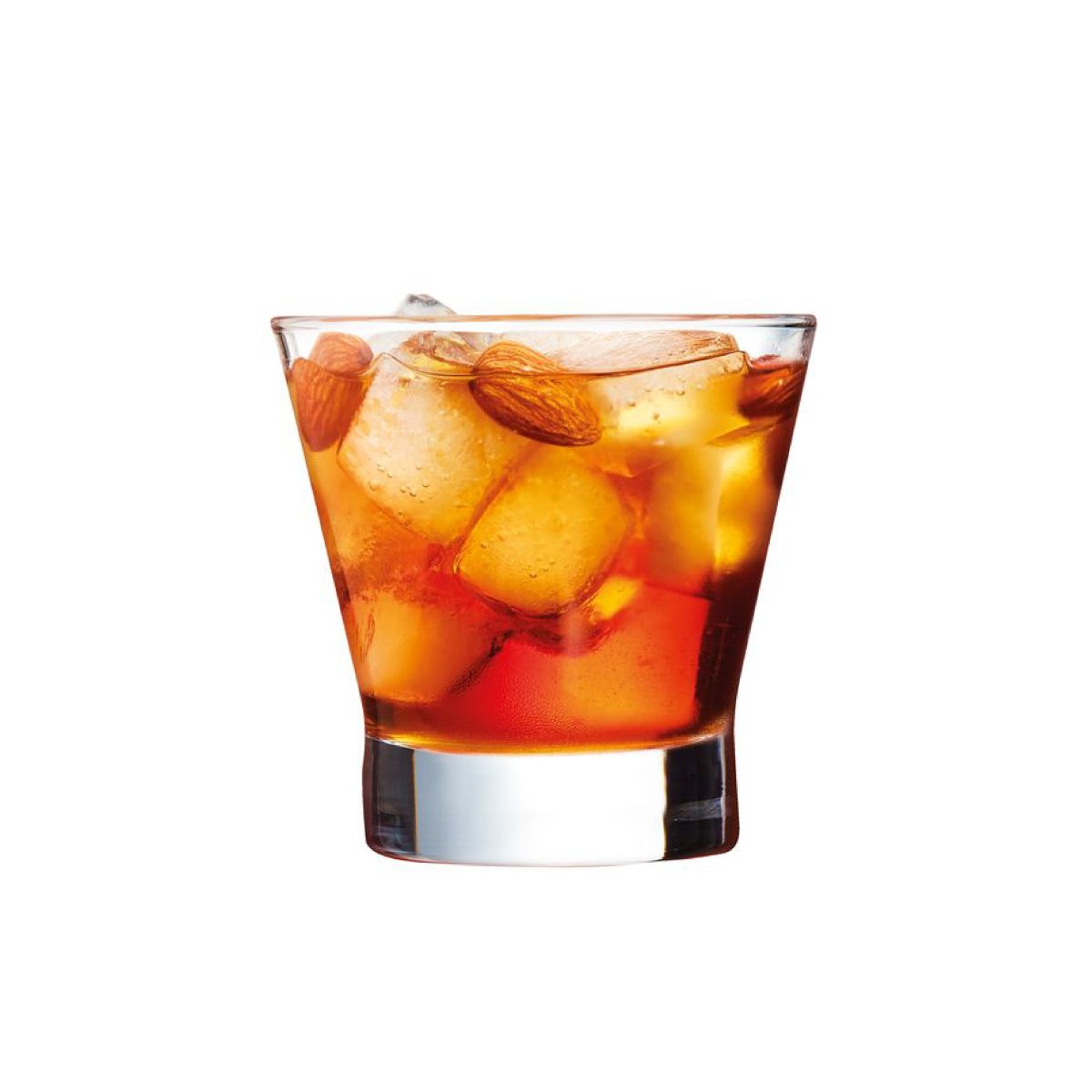 Gefülltes Shetland-Glas 25 cl. auf weißem Hintergrund, mit sichtbarem Inhalt im klaren Trinkglas.