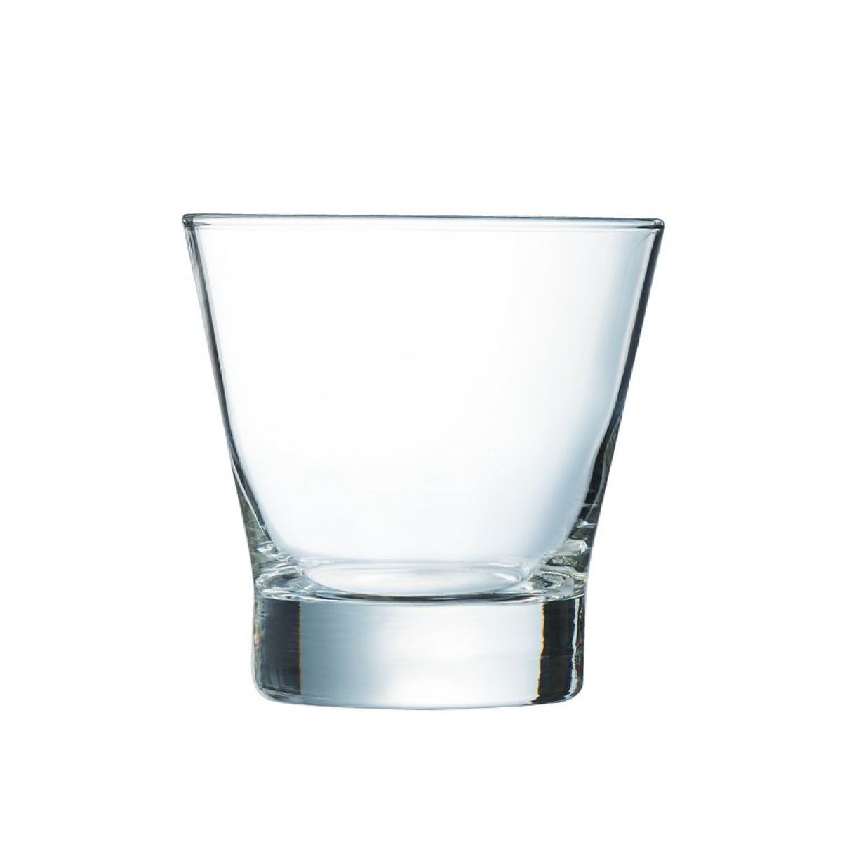 Vorderansicht eines transparenten Shetland 32 cl. Glas geeignet für Wasser oder Softdrinks.