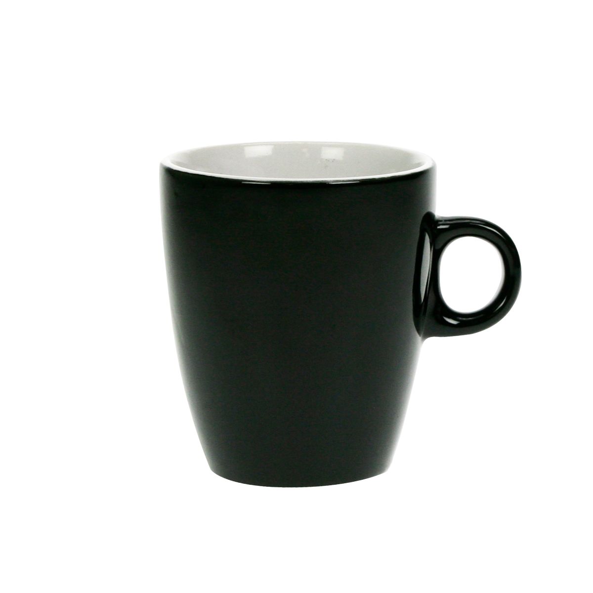 Schwarz-weißer 18 cl Becher Sonja aus Porzellan, mit elegantem Aussehen und kratzfester Außenschicht.