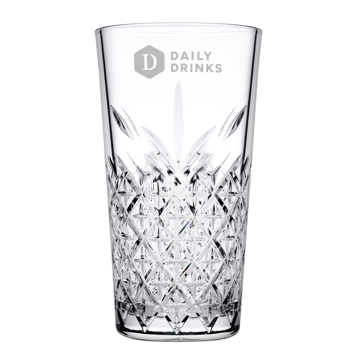 Das Logo von DailyDrinks ist dezent auf der Vorderseite des Glases eingraviert 45 cl.