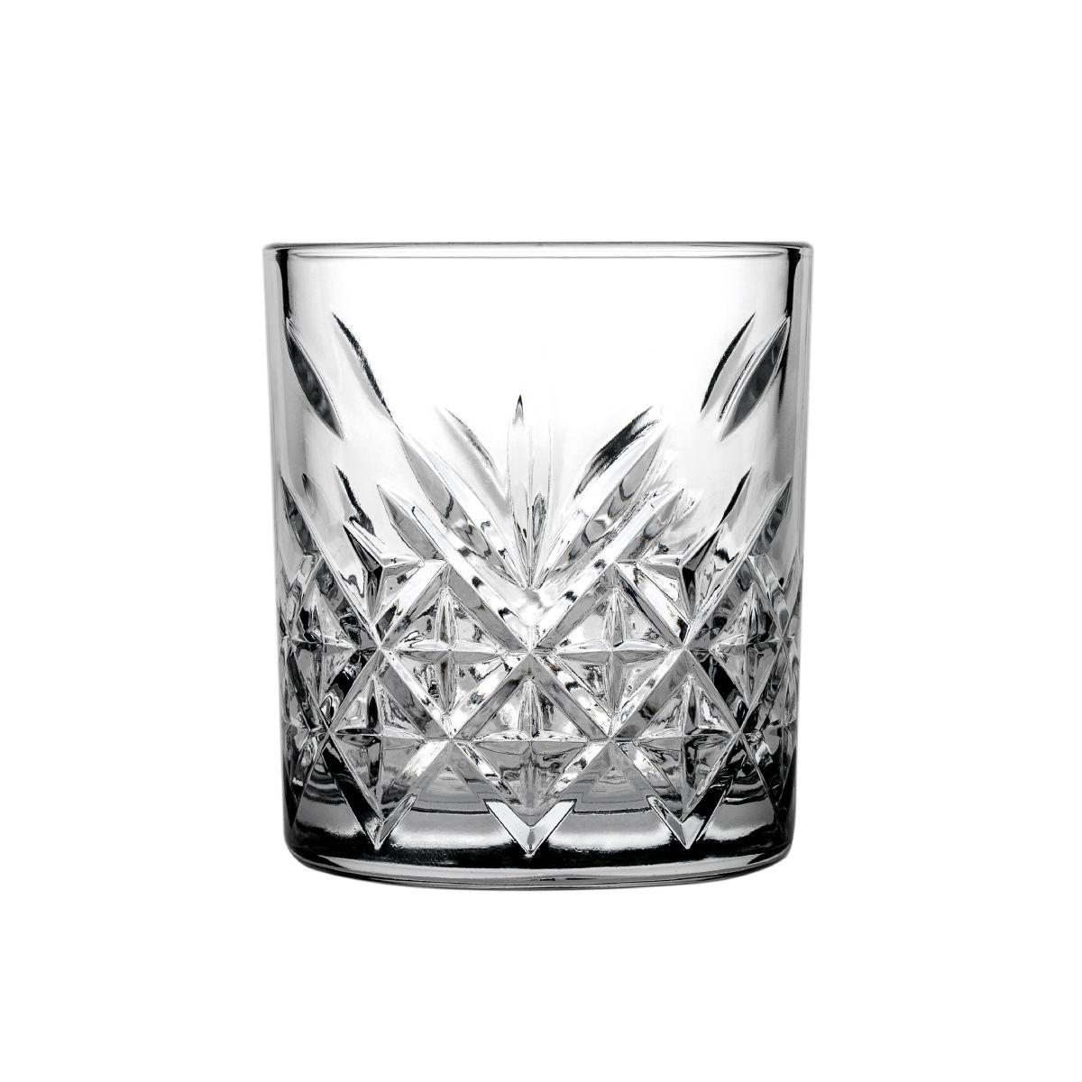 Vorderansicht des Timeless Whisky Gls 21 cl. mit gerader Wand und klarem Glasdesign. Vorderansicht des Timeless Whisky Gls 21 cl. mit gerader Wand und klarem Glasdesign.