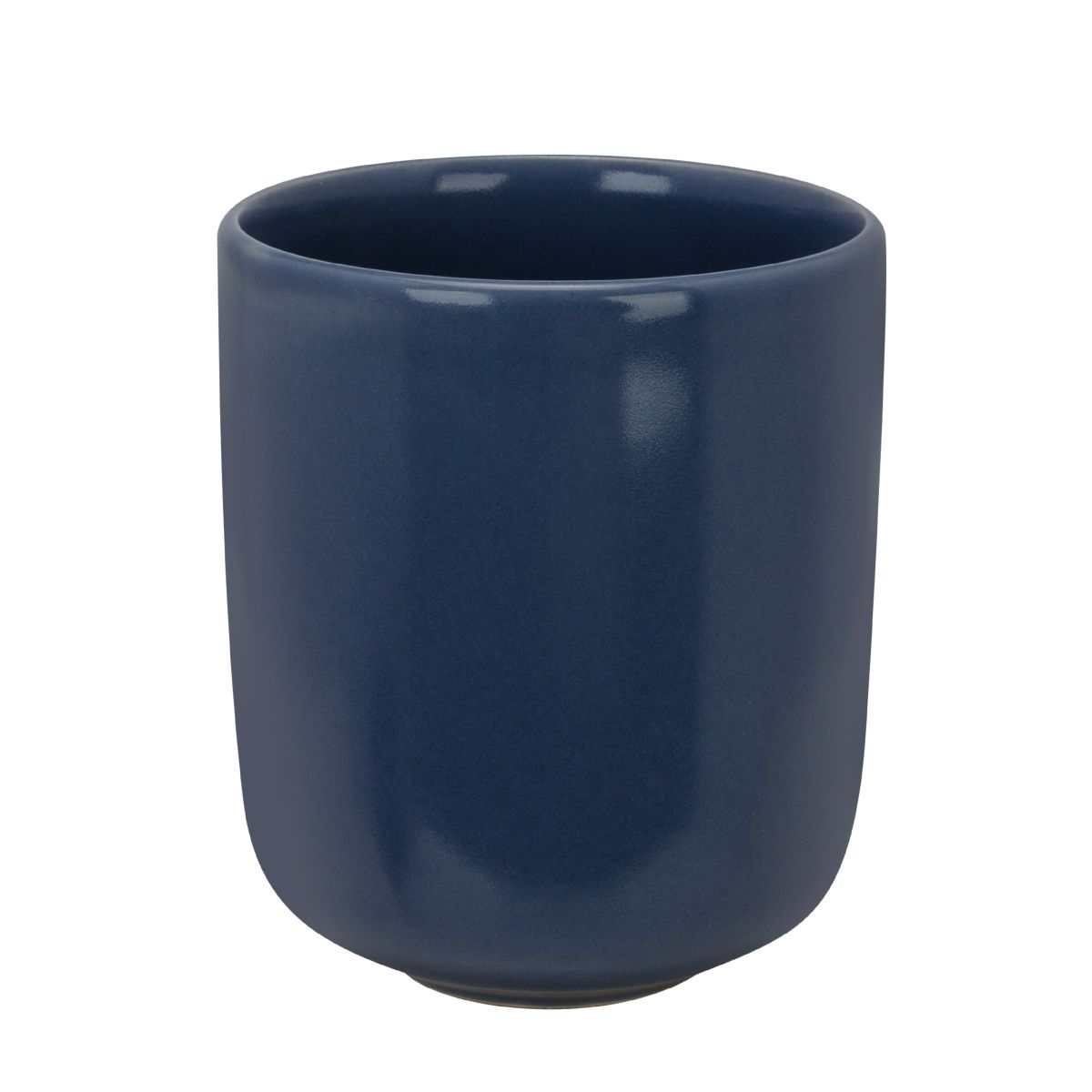 Vorderansicht der Venus Tasse 35 cl. ohne Henkel aus blauem Porzellan mit gerader zylindrischer Form.