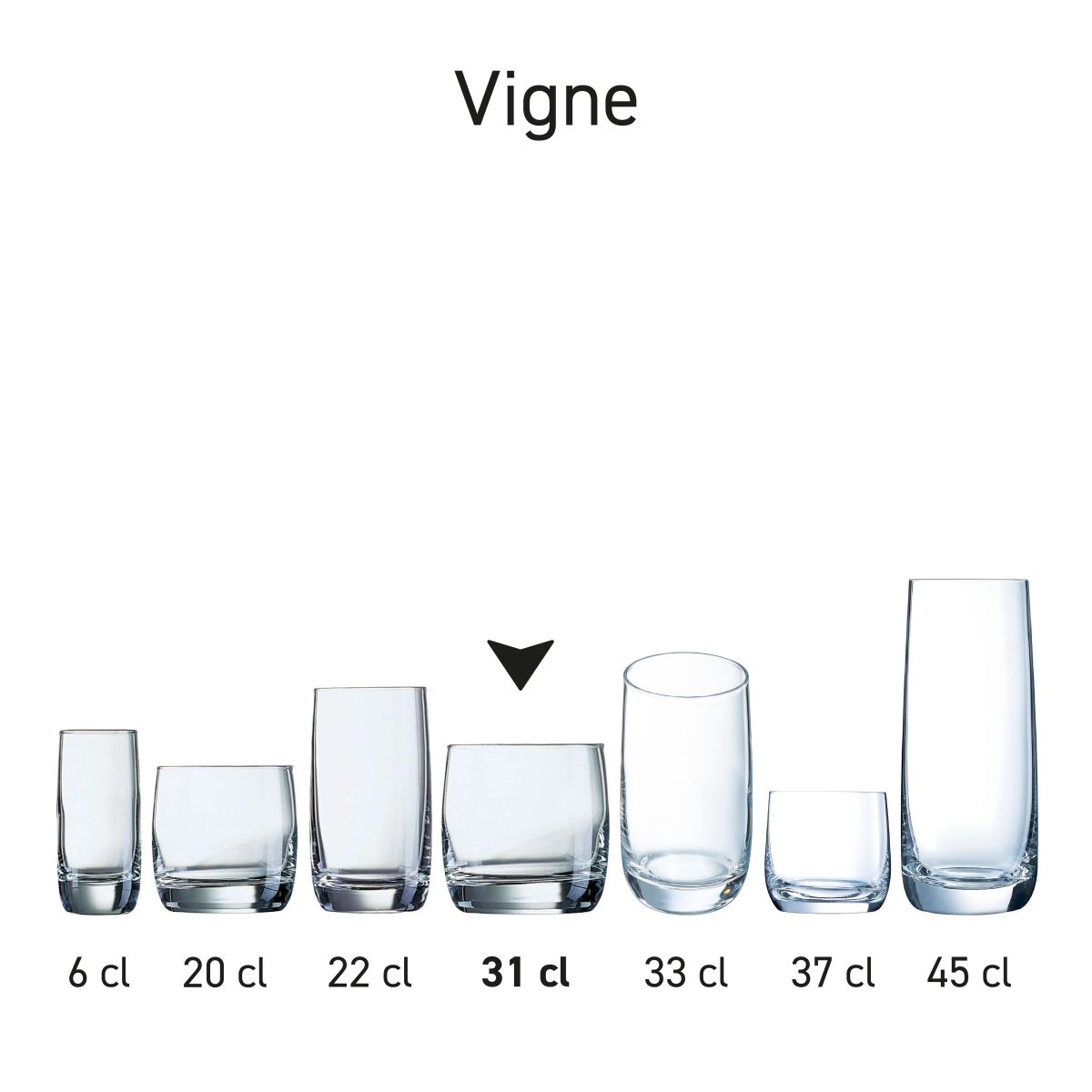 Vigne Tumbler 31 cl in Serie, mehrere Exemplare nebeneinander abgebildet