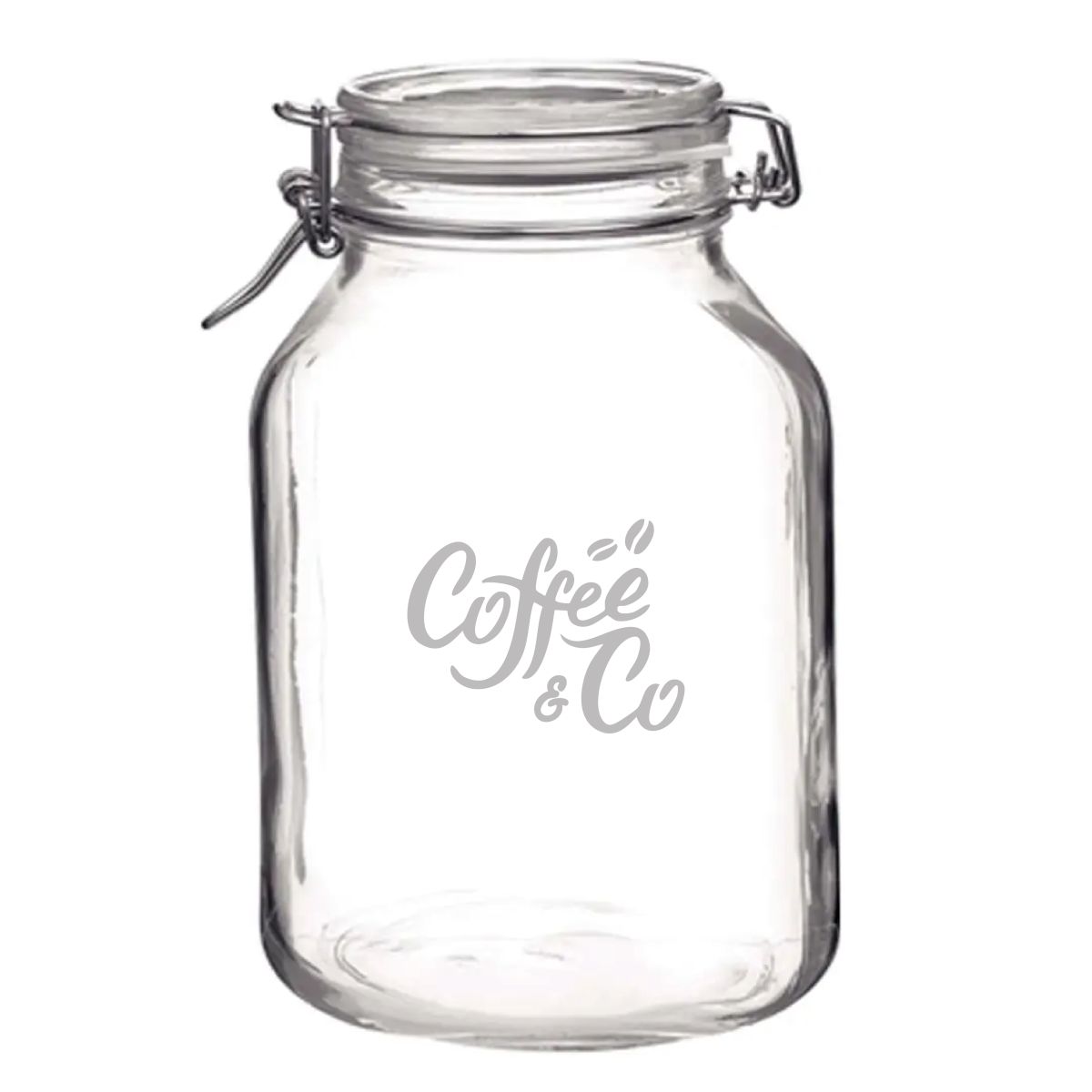 Eingraviertes CoffeeCo-Logo auf der Einweckglas 5 Liter Fido.